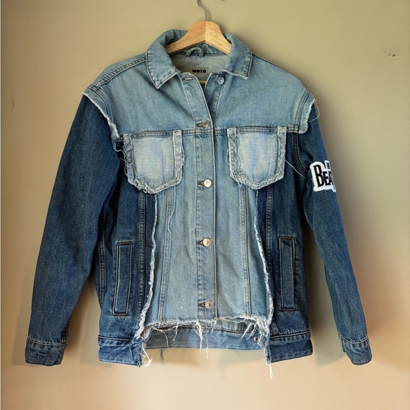 Topshop MOTO Distressed Denim Jacket - Picture 1 of 11